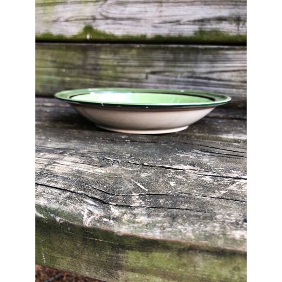 vintage Nasco stone ware Lime Glow stoneware Cereal Bowl green Japan dinner - Picture 2 of 6